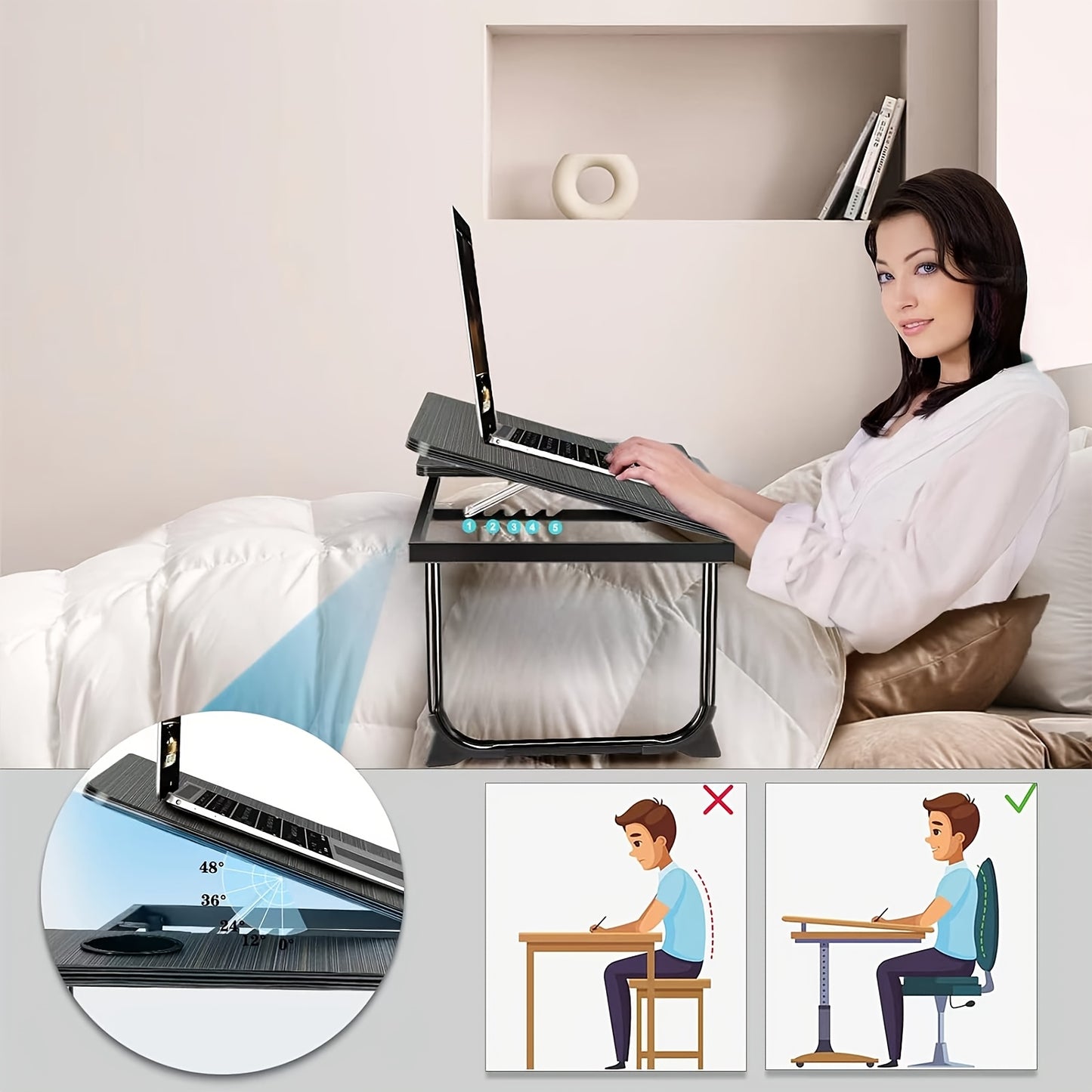 Foldable Leg Laptop Desk – Adjustable & Portable