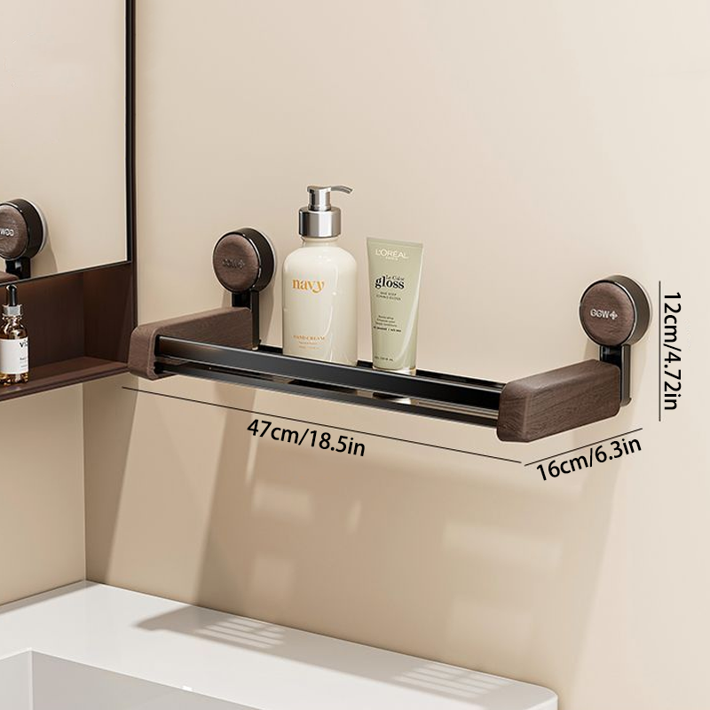 No-Drill Bathroom Storage Rack – Strong Suction Hold & Large Capacity