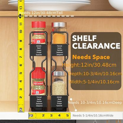 Pull Out Spice Rack Organizer for Cabinet – Heavy Duty Slide Out Design