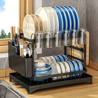 Dual-Tier Large-Capacity Dish Drying Rack