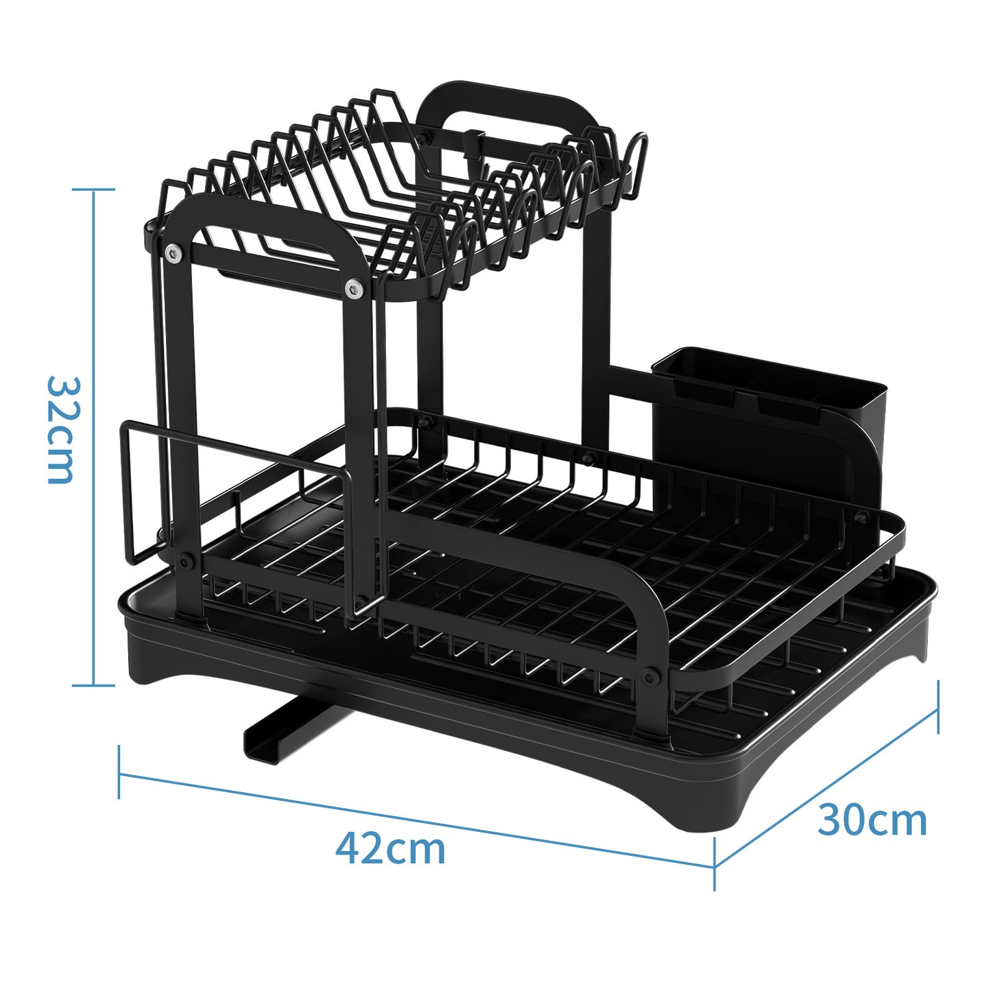 Stainless Steel Dual-Tier Dish Drying Rack – Efficient Drainage & Modular Organization