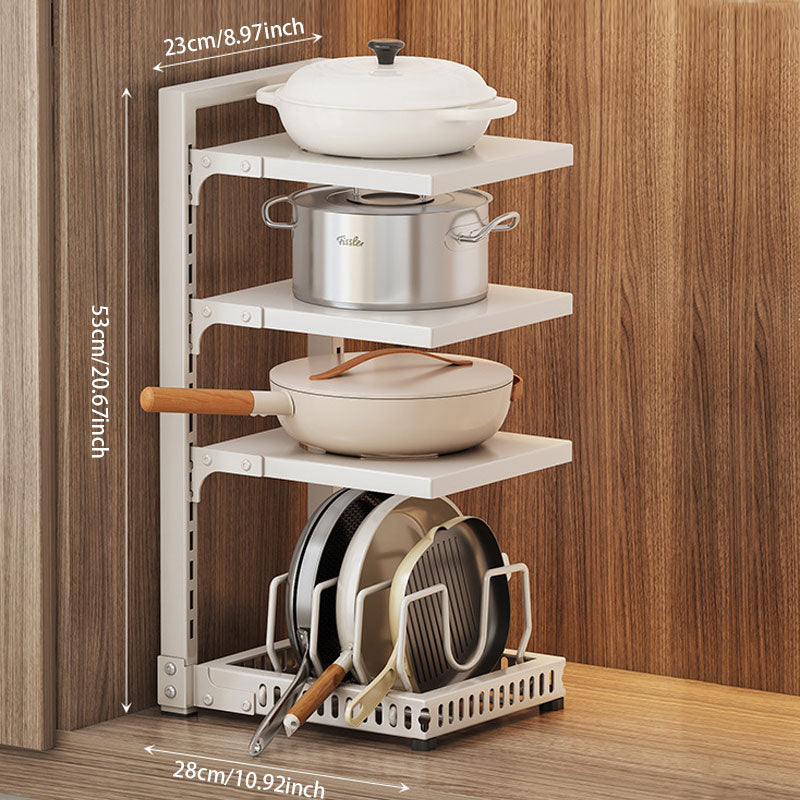 Adjustable Kitchen Pot Storage Rack – Strong Load-Bearing & Detachable