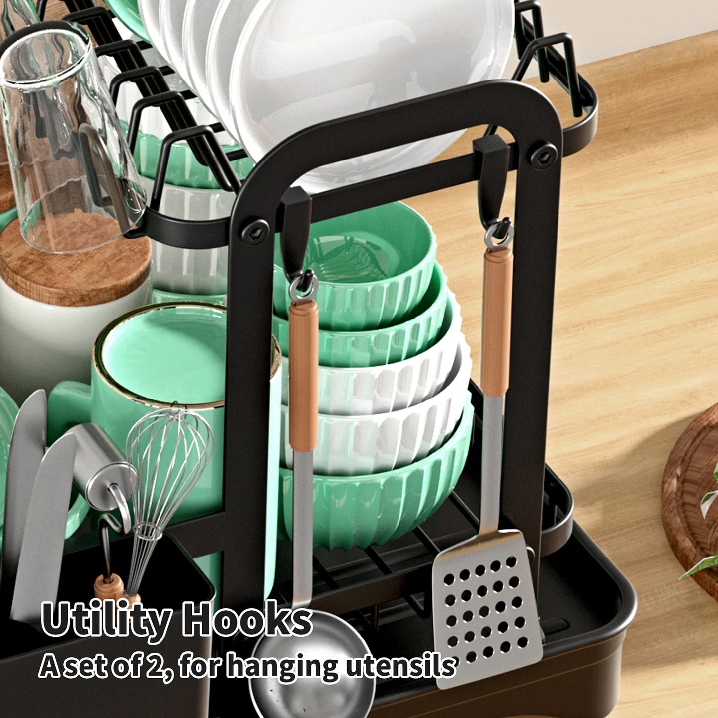Stainless Steel Dual-Tier Dish Drying Rack – Efficient Drainage & Modular Organization