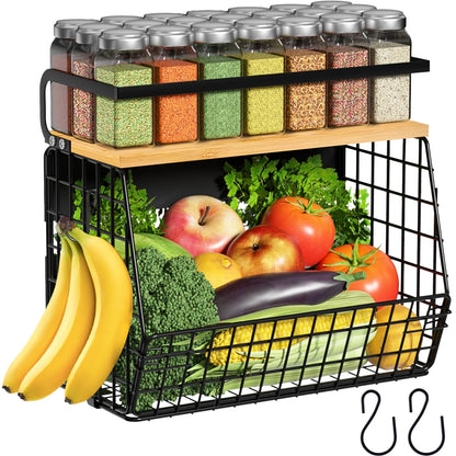 Magnetic Shelf for Fridge with Wood