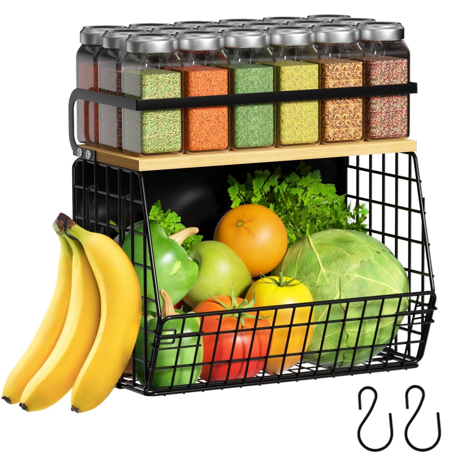 Magnetic Shelf for Fridge with Wood