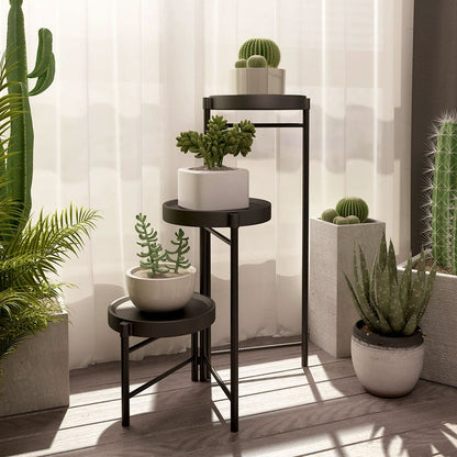 Modern Foldable Iron Plant Stand – Floor-Standing Design