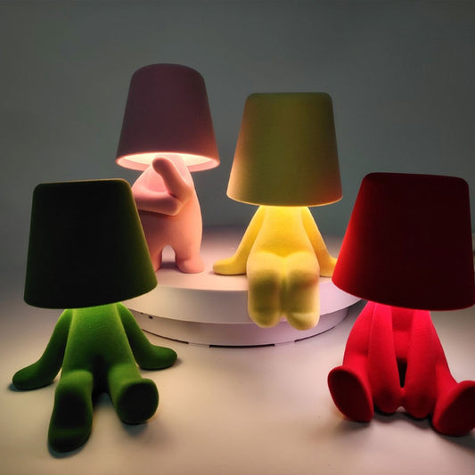 Creative Velvet Figurine Table Lamp – 3-Color Dimmable Lighting