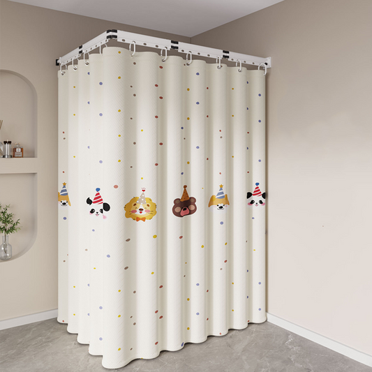 Foldable Telescopic Shower Curtain – No-Drill Installation, Waterproof & Quick-Dry