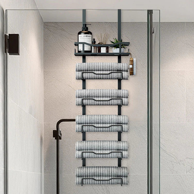 No-Drill Over-the-Door Towel Iron Rack – Convenient and Space-Saving