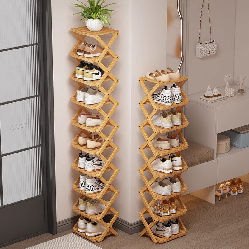 Wooden Collapsible Shoe Shelf: Space-Saving & Practical Design