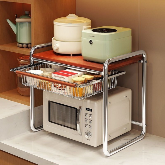 Microwave Storage Rack – Space-Saving Design, Durable Carbon Steel