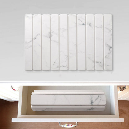 Marble-Style Diatomite Foldable Draining Mat: Quick-Dry, Heat-Resistant & Space-Saving Design