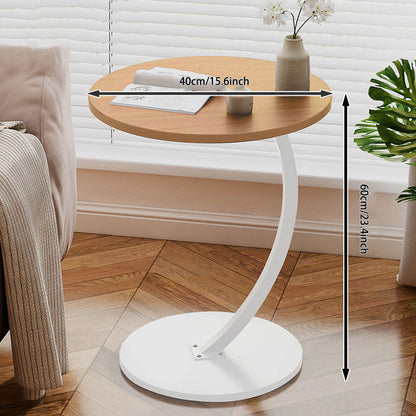 C-Shaped Iron Round-Edge Side Table – Compact & Modern Design