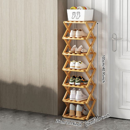 Wooden Collapsible Shoe Shelf: Space-Saving & Practical Design