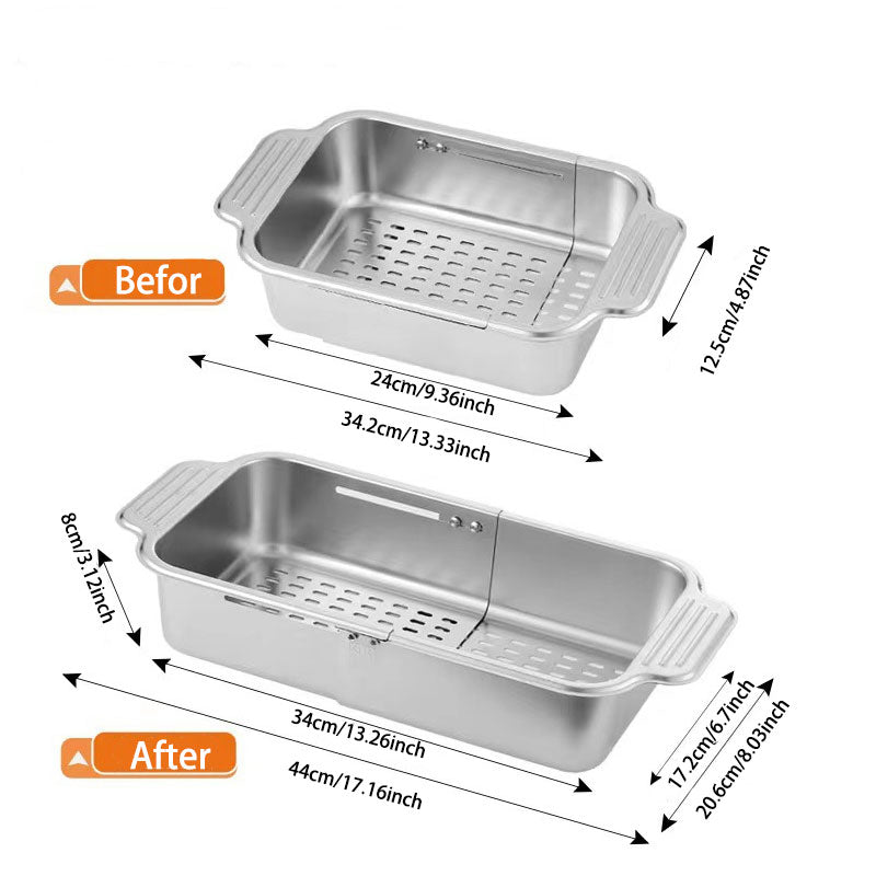 Telescopic Stainless Steel Sink Strainer Basket: Space-Saving & Fast Drain