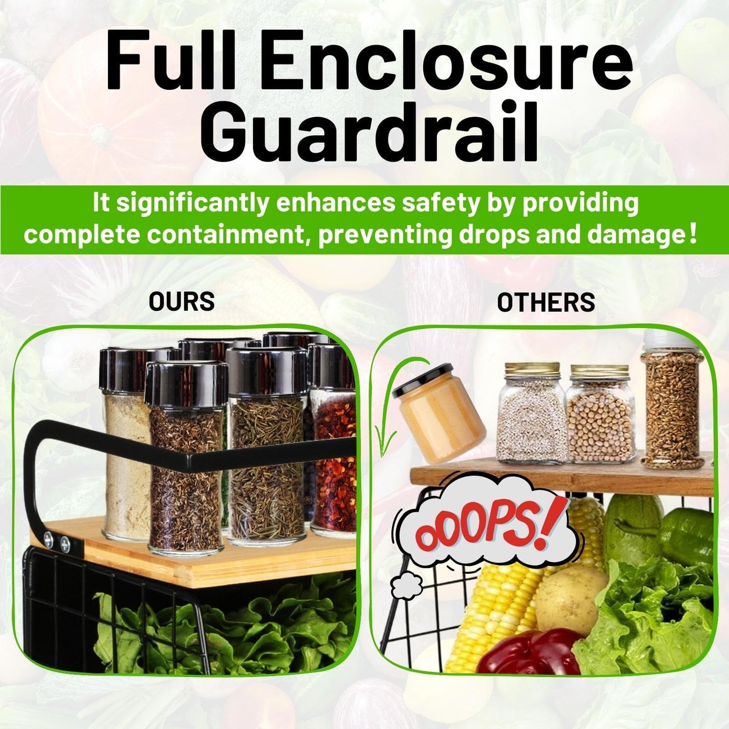 Magnetic Shelf for Fridge with Wood