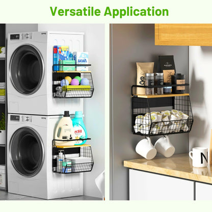 Magnetic Shelf for Fridge with Wood