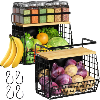 Magnetic Shelf for Fridge with Wood