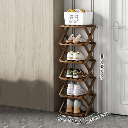 Wooden Collapsible Shoe Shelf: Space-Saving & Practical Design