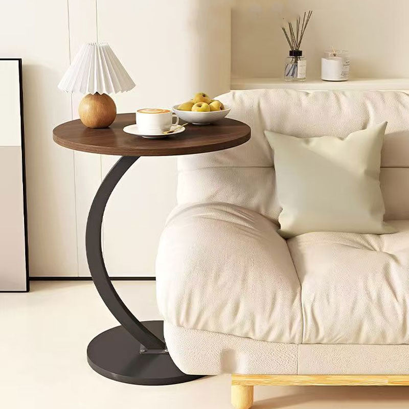 C-Shaped Iron Round-Edge Side Table – Compact & Modern Design