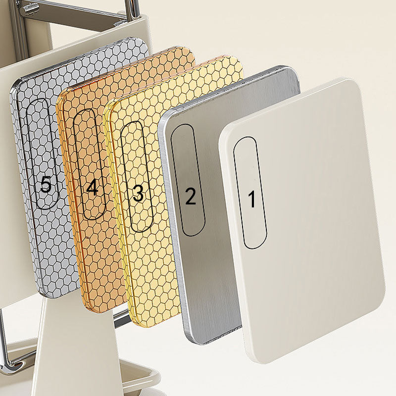 Stainless Steel Countertop Kitchen Rotating Knife Organizer: Anti-Slip, Drainage Design & Easy Access