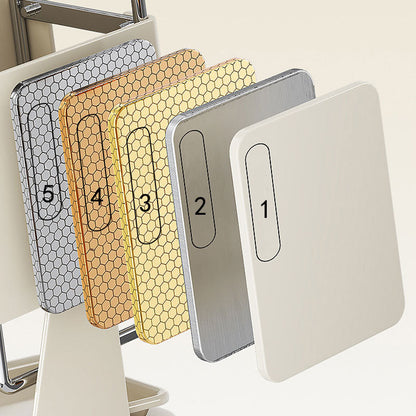 Stainless Steel Countertop Kitchen Rotating Knife Organizer: Anti-Slip, Drainage Design & Easy Access