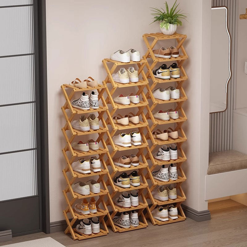 Wooden Collapsible Shoe Shelf: Space-Saving & Practical Design