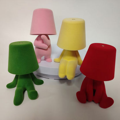 Creative Velvet Figurine Table Lamp – 3-Color Dimmable Lighting