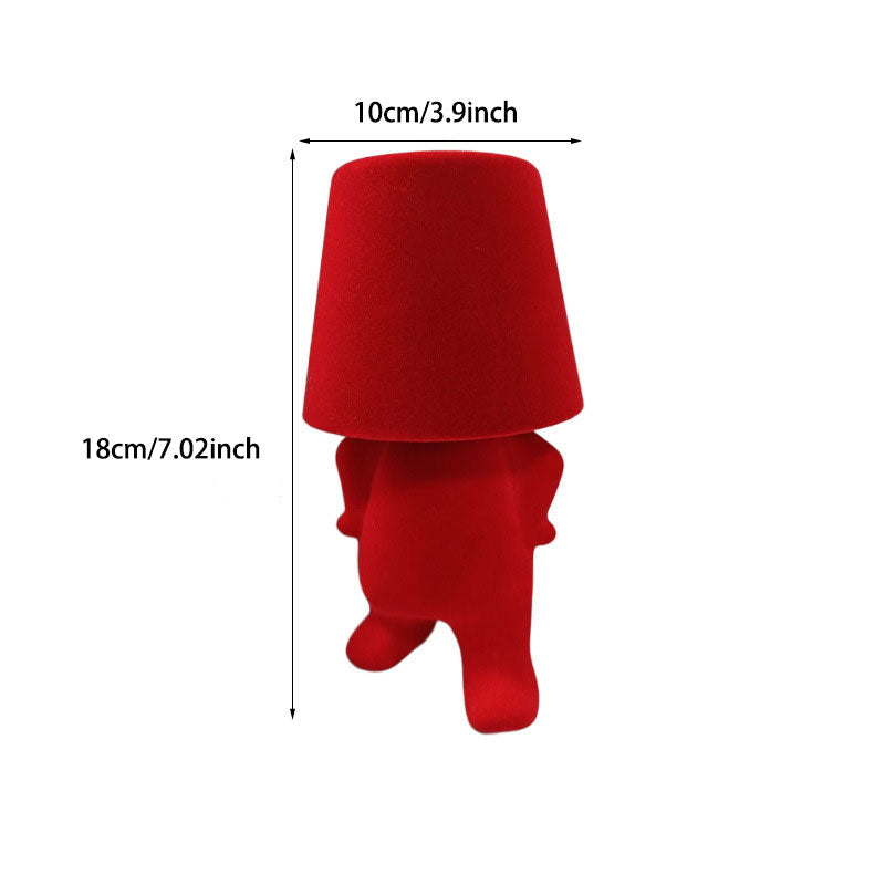 Creative Velvet Figurine Table Lamp – 3-Color Dimmable Lighting