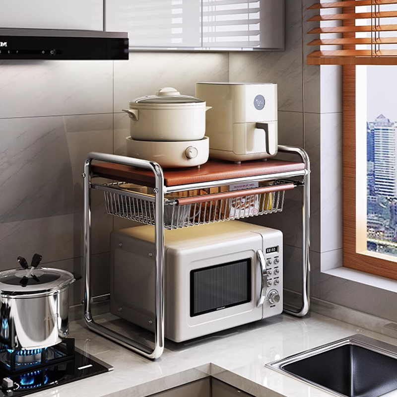 Microwave Storage Rack – Space-Saving Design, Durable Carbon Steel