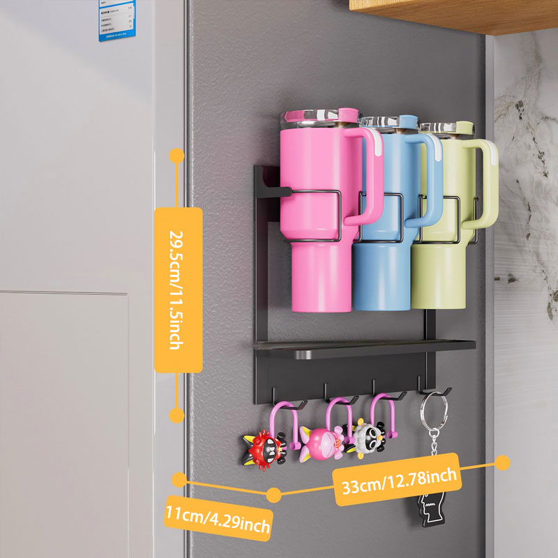 Magnetic Multi-Function Storage Shelf – Strong Load-Bearing & Built-in Hooks