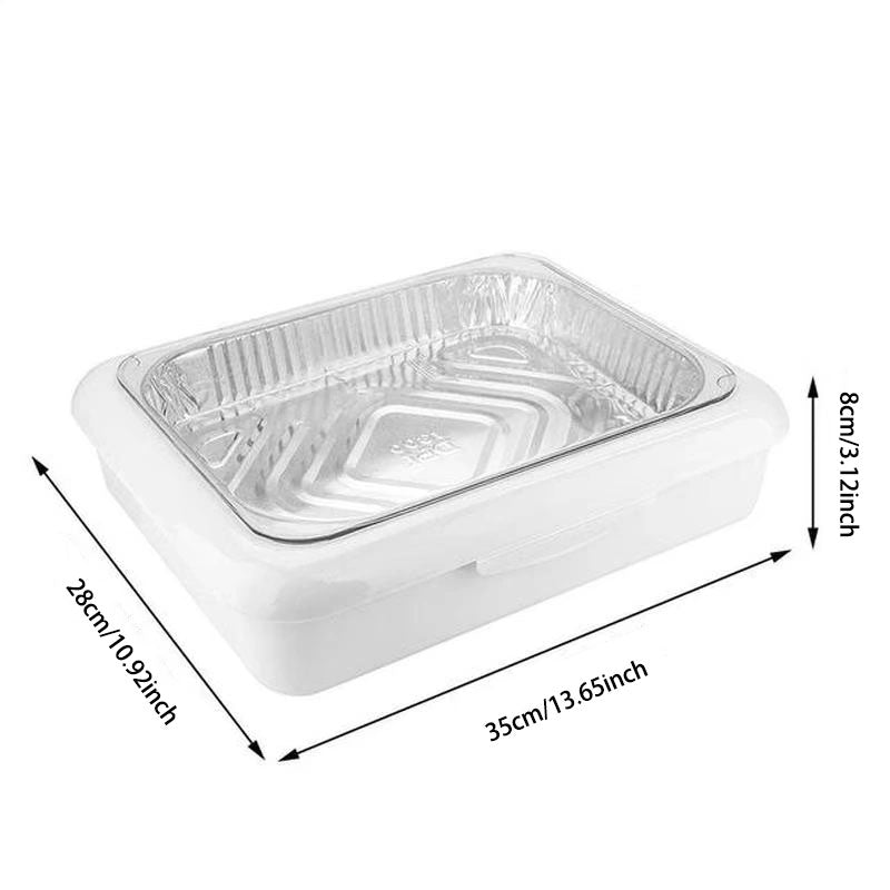 2 in 1 Foil Tray Food Storage Box: Quick Access, Fresh-Keeping Design