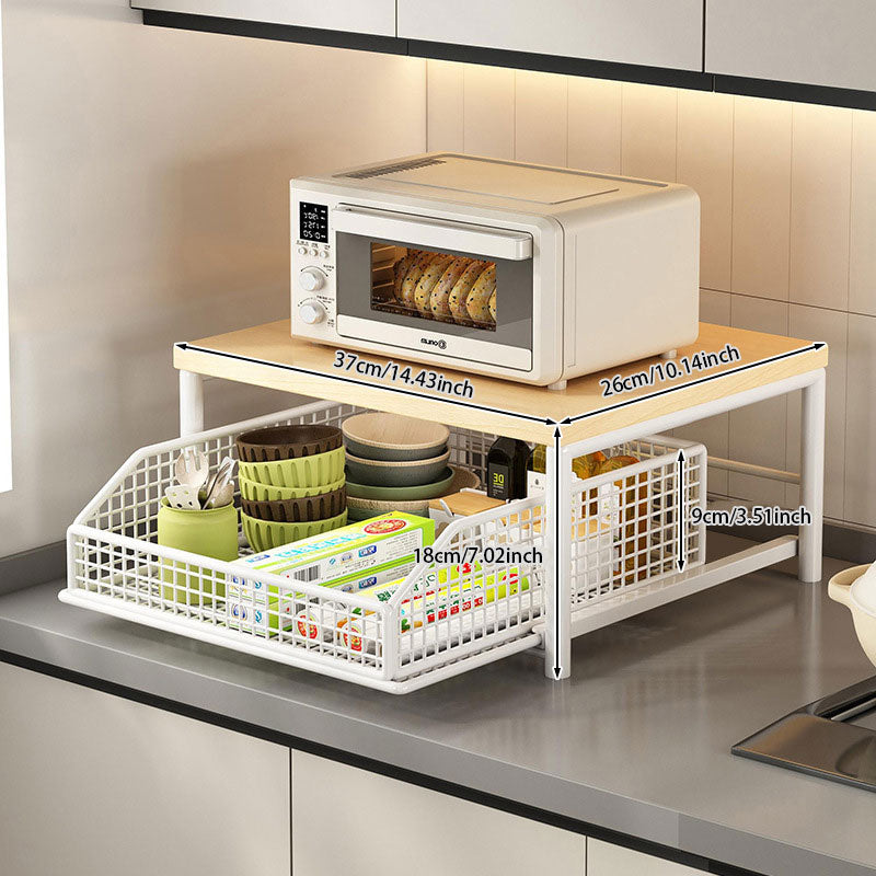 Iron Pull-Out Desktop Storage Basket: Perfect for organizing spices, snacks or cooking tools