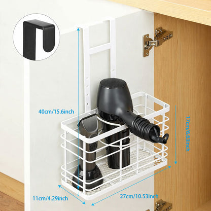 Adjustable Iron Hair Dryer Wall-Mounted Holder: No Drilling, Durable & Space-Saving