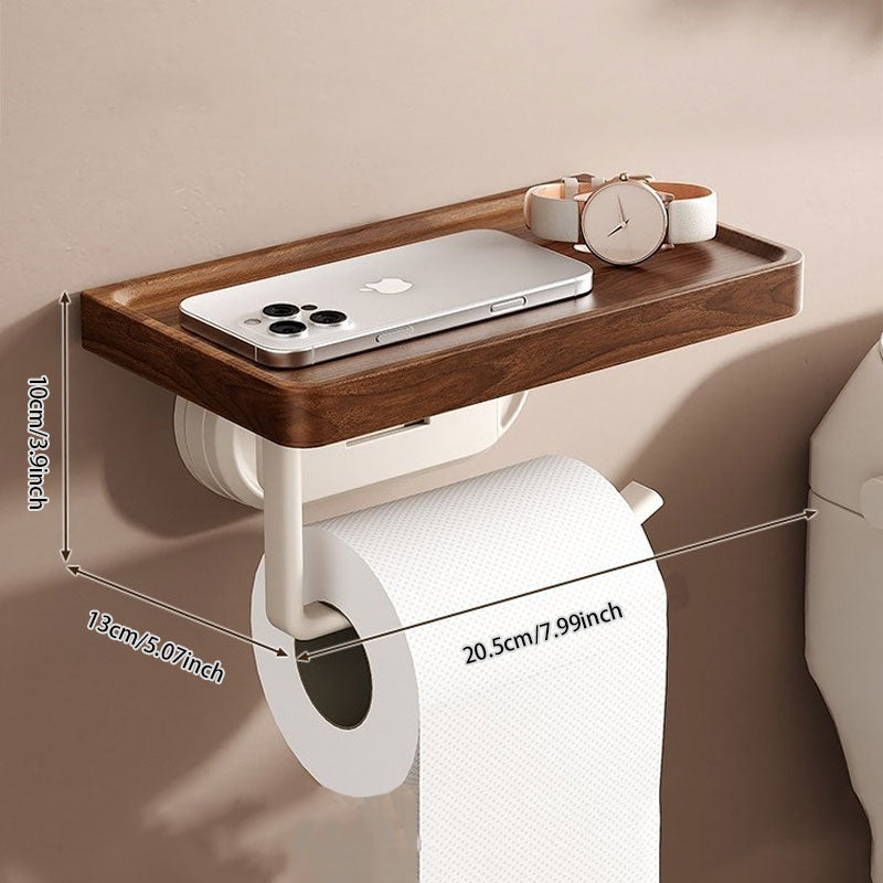 Walnut Iron Suction Paper Towel Holder – Strong Load-Bearing & Waterproof Design