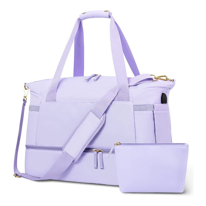 Large Capacity Crossbody Gym Bag: USB Charging Port Design, Wet-Dry Separation