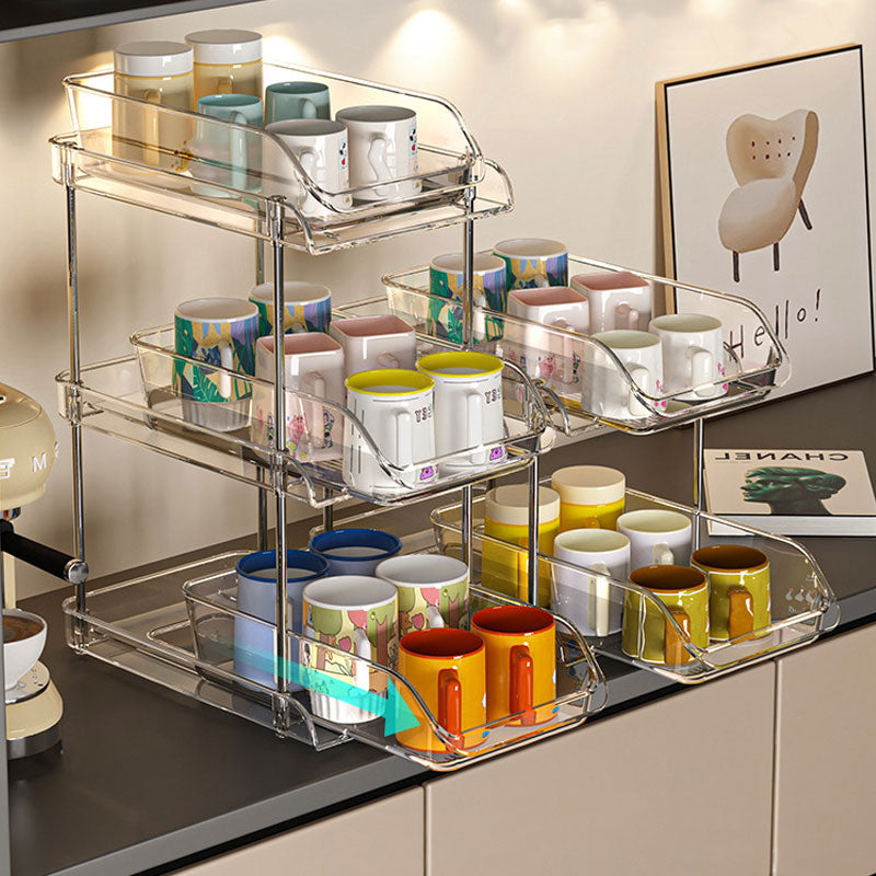 Acrylic Pull-Out Storage Organizer: Multi-Compartment & Practical
