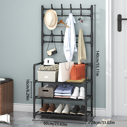Multi-Layer Shoe & Coat Rack – Large Capacity, Strong Load-Bearing