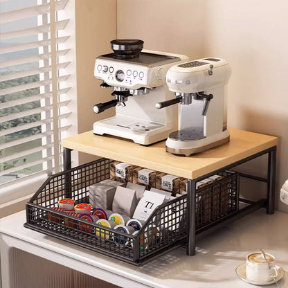 Iron Pull-Out Desktop Storage Basket: Perfect for organizing spices, snacks or cooking tools