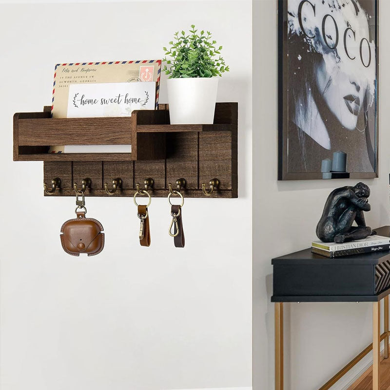 Wooden Envelope-Style Key Holder: Wall-Mounted & Space-Saving