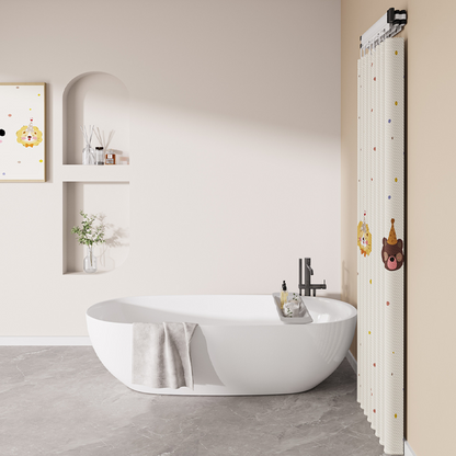 Foldable Telescopic Shower Curtain – No-Drill Installation, Waterproof & Quick-Dry