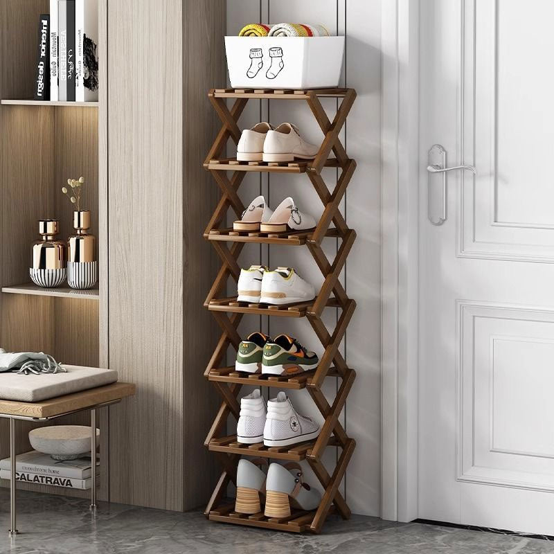 Wooden Collapsible Shoe Shelf: Space-Saving & Practical Design