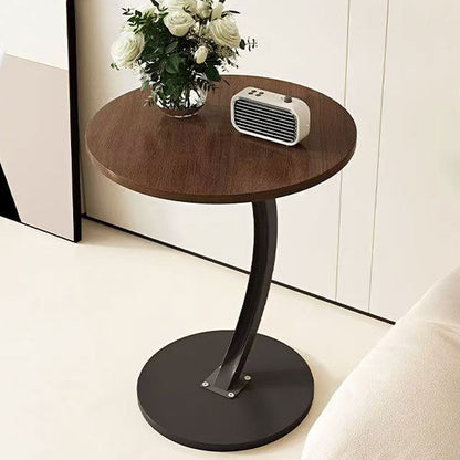 C-Shaped Iron Round-Edge Side Table – Compact & Modern Design