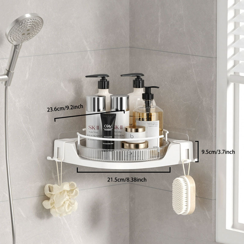 Bathroom No-Drill 360° Rotating Storage Rack – Strong Load-Bearing & Quick Drainage