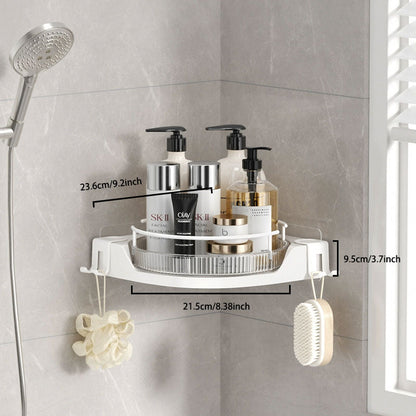 Bathroom No-Drill 360° Rotating Storage Rack – Strong Load-Bearing & Quick Drainage