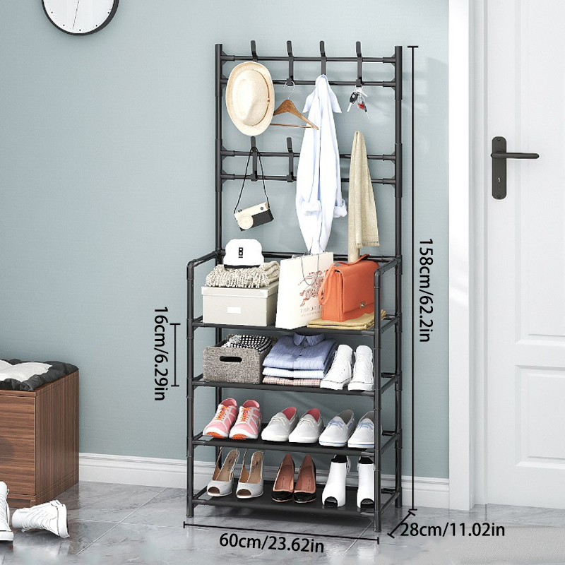 Multi-Layer Shoe & Coat Rack – Large Capacity, Strong Load-Bearing