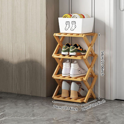 Wooden Collapsible Shoe Shelf: Space-Saving & Practical Design