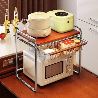 Microwave Storage Rack – Space-Saving Design, Durable Carbon Steel