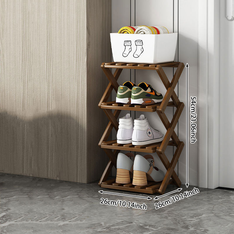 Wooden Collapsible Shoe Shelf: Space-Saving & Practical Design