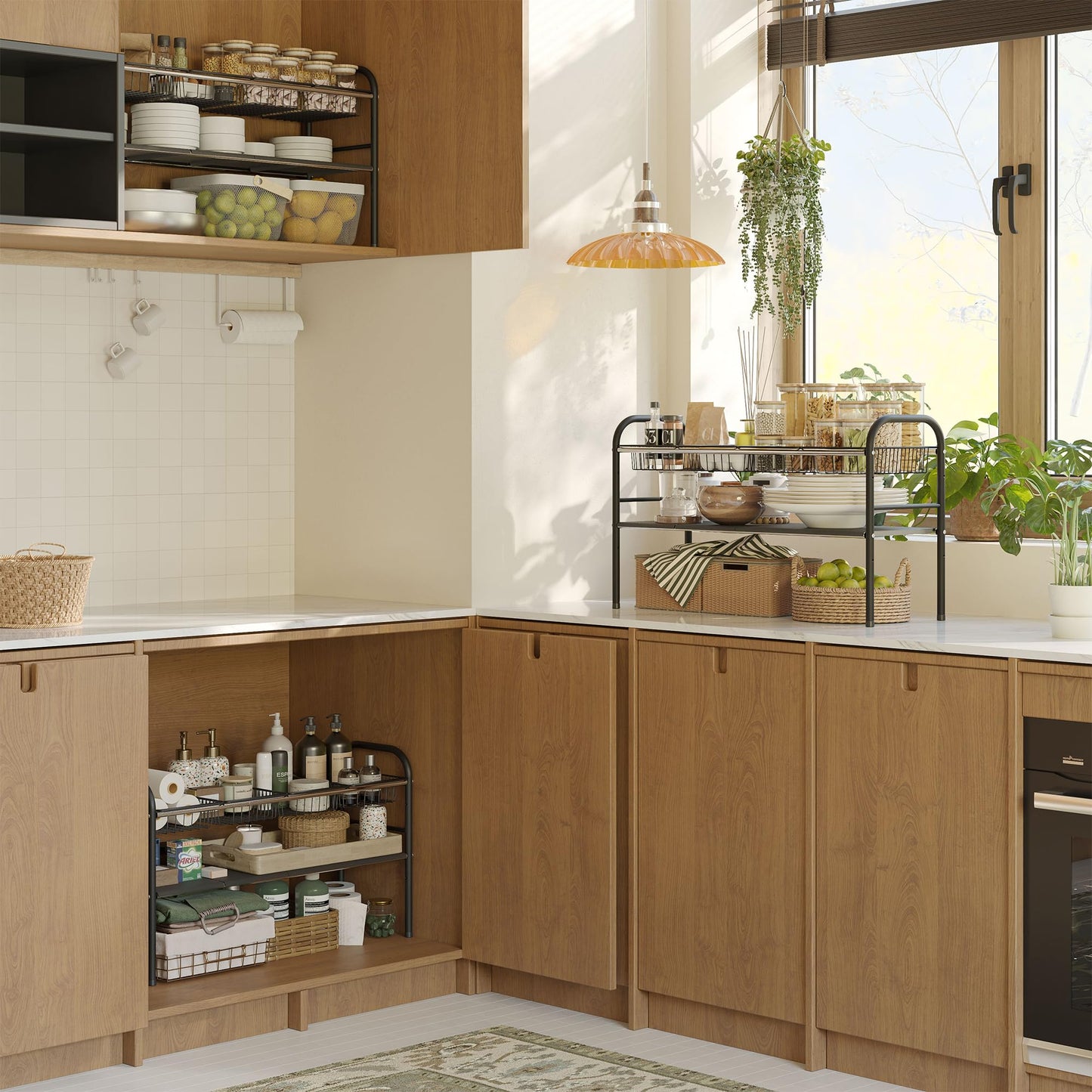 Under Sink Expandable Organizer – 2 Tier Storage Shelf